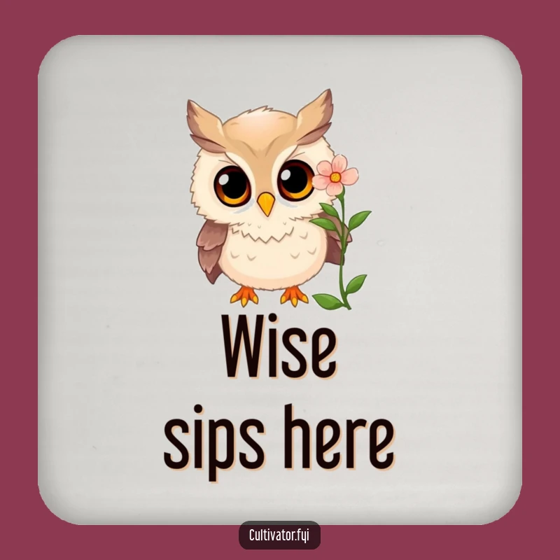 Funny Owl Coaster - Flower Lover's Table Protector, Artistic Funny Gift