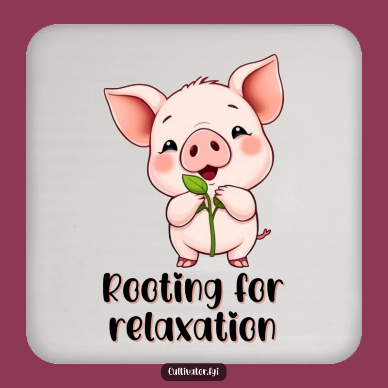 Funny Piglet Sprout Coasters: Protect Tables with Garden Cheer