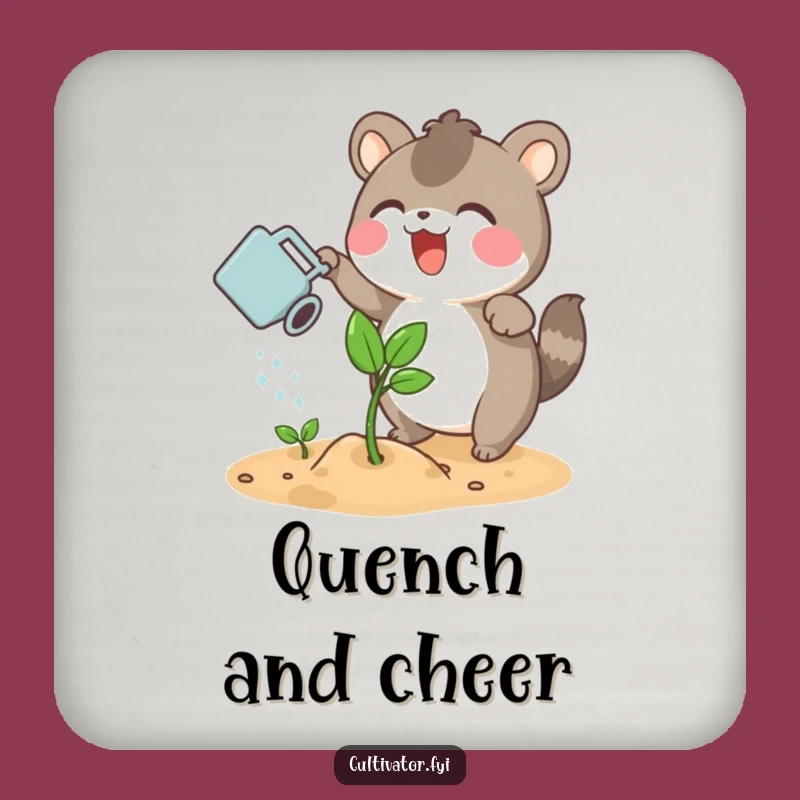 Funny Plant Parent Animal Coaster: Thirsty Protection, Charming Funny Gift!