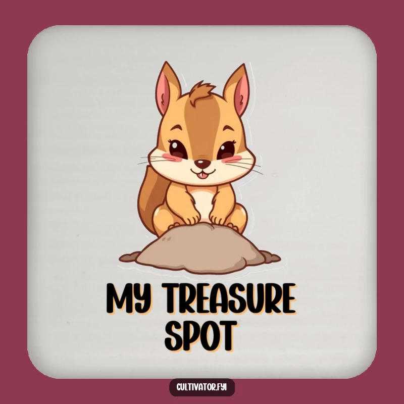 Funny Squirrel Coaster: Charming Funny Gift for the Determined Host