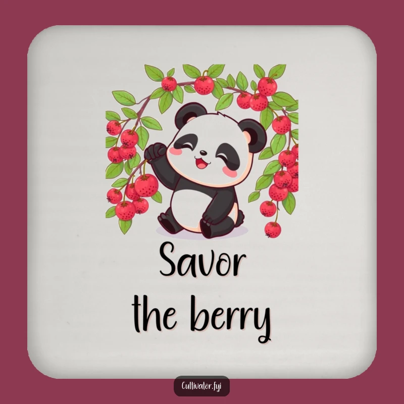 Funny Panda Berry Coaster - Protect Surfaces with Sweetness!