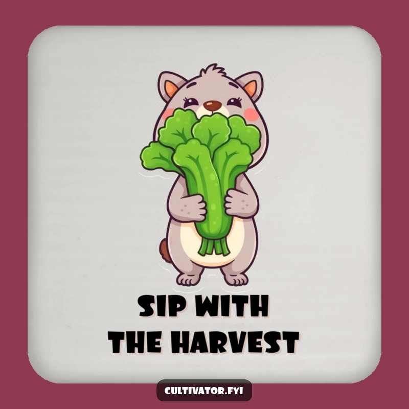 Funny Harvest Animal Drink Coaster: Protect Surfaces with Garden Pride Gift