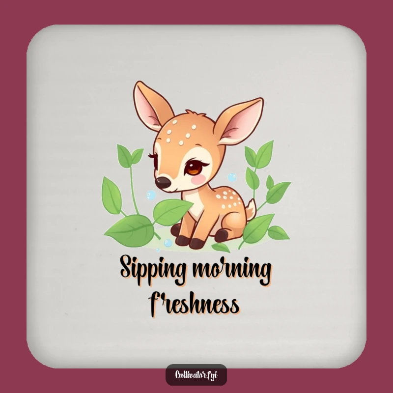 Funny Deer Dew Drop Coasters (Set of 4) - Protect Surfaces with Nature's Charm