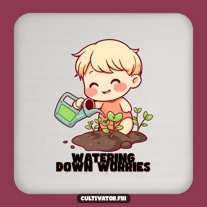 Funny Watering Sprout Coasters: Protect Surfaces with Plant Love