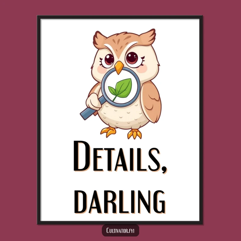 Funny Owl Magnifying Poster - Whimsical Nature Wall Art!