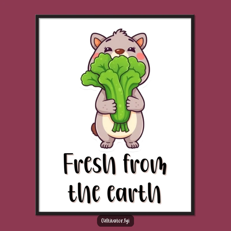 Funny Harvest Animal Poster: Veggie Pride Art, Perfect Wall Decor Gift