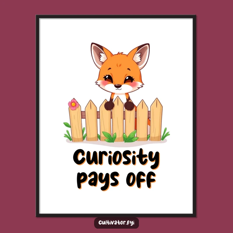 Funny Fox Garden Wall Art Poster - Charming & Humorous Home Decor, Great Funny Gift!