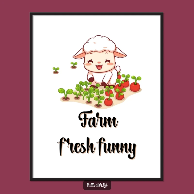 Funny Sheep Vegetable Poster: Cheerful Wall Art for Garden Lovers