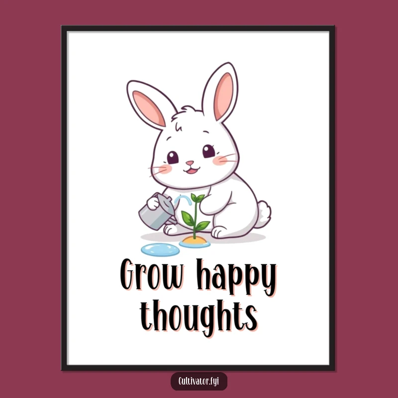 Funny Rabbit Gardener Poster: Cheerful Wall Art for Nature Lovers