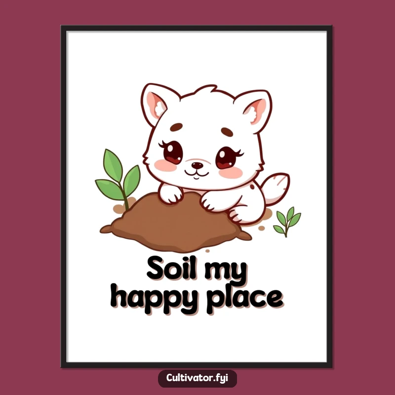 Funny Digging Animal Poster: Garden Joy Art, Perfect Wall Decor Gift