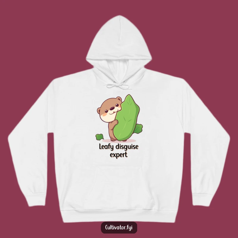 Funny Otter Hoodie: Cozy Curious Otter Peeking from Vegetable, Warm Funny Gift