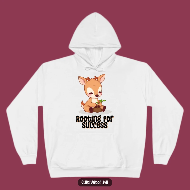 Funny Perky Deer Nurturing Seedling Hoodie - Cozy Nature Lover's Gift