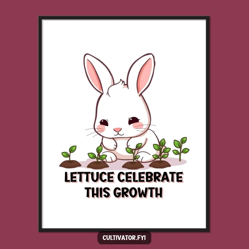 Cute Free Printable Wall Art: Rabbit Nurturing Life, Downloadable & DIY Gift!