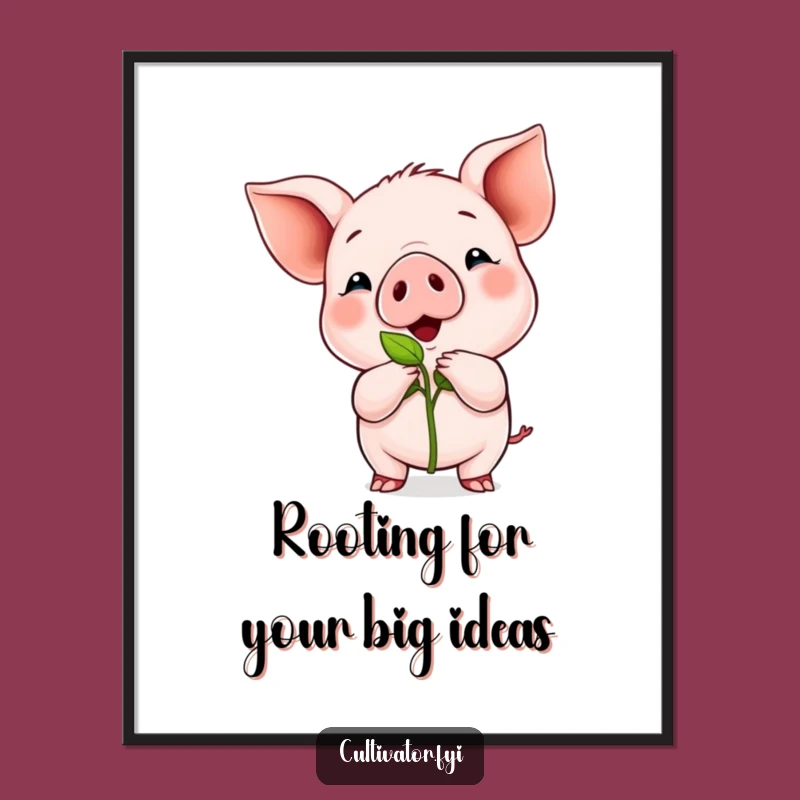 Free Printable Piglet Sprout Wall Art: Humorous Downloadable Decor for Gardeners!