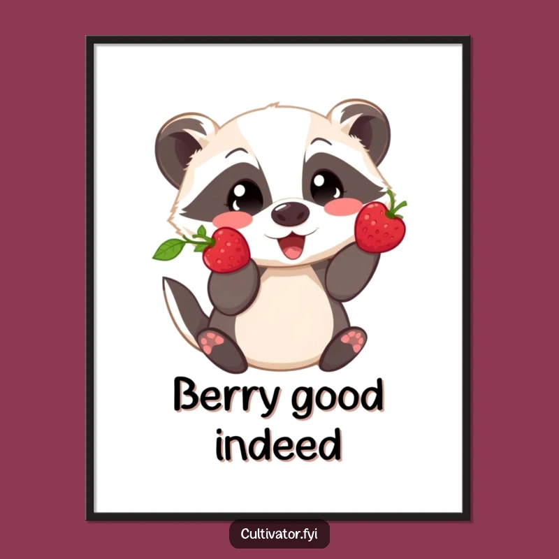 Funny Free Printable Wall Art: Badger's Berry Pride, Hilarious Downloadable Decor!