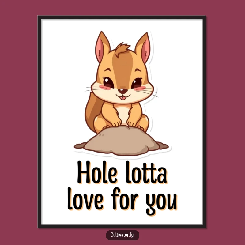 Funny Free Printable Wall Art: Determined Squirrel Digging, Hilarious Downloadable Art for Home Decor