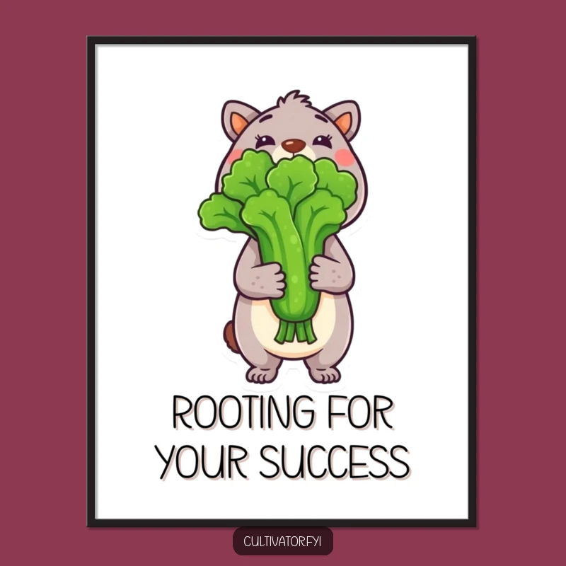 Funny Free Printable Wall Art: Proud Veggie Animal Downloadable Home Decor