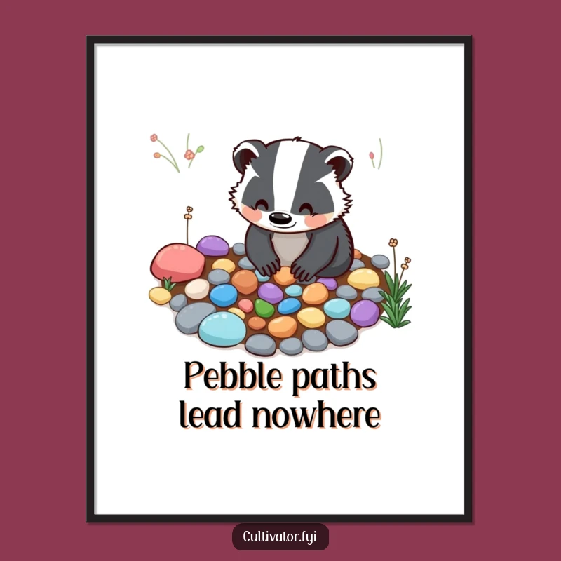 Funny Free Printable Wall Art: Badger Garden Path Decor