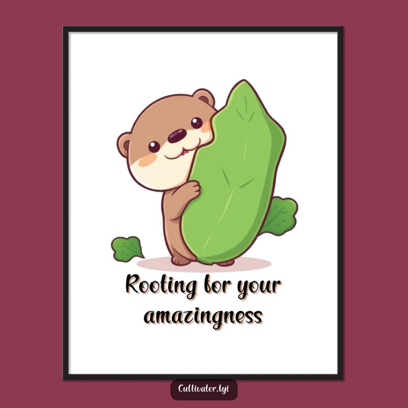 Free Printable Wall Art: Curious Otter Veggie Humor Downloadable Art Gift
