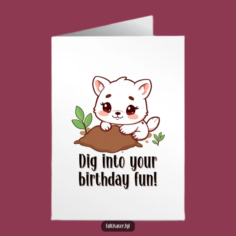 Free Printable Birthday Card: Happy Digging Animal's Funny Downloadable Gift