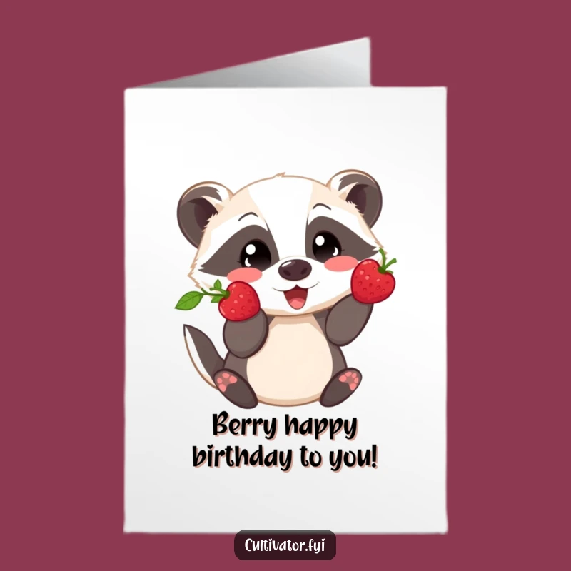 Free Printable Birthday Card: Badger's Berry Pride, Funny Downloadable Gift!