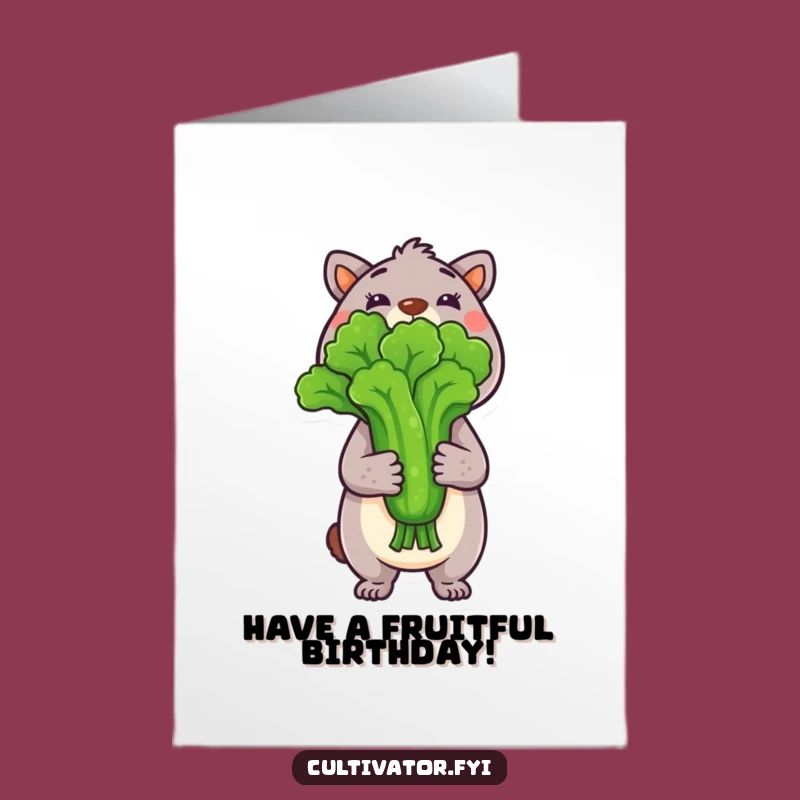 Free Printable Birthday Card: Proud Veggie Animal's Funny Downloadable Gift