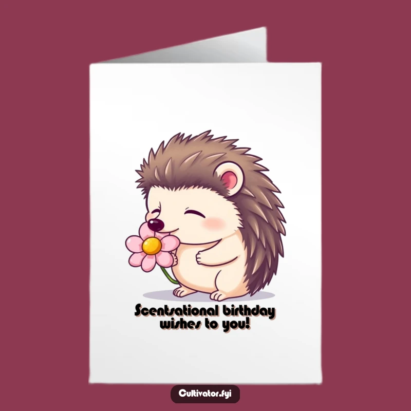 Free Printable Birthday Card: Hedgehog Bloom Bliss, Funny Downloadable Gift!