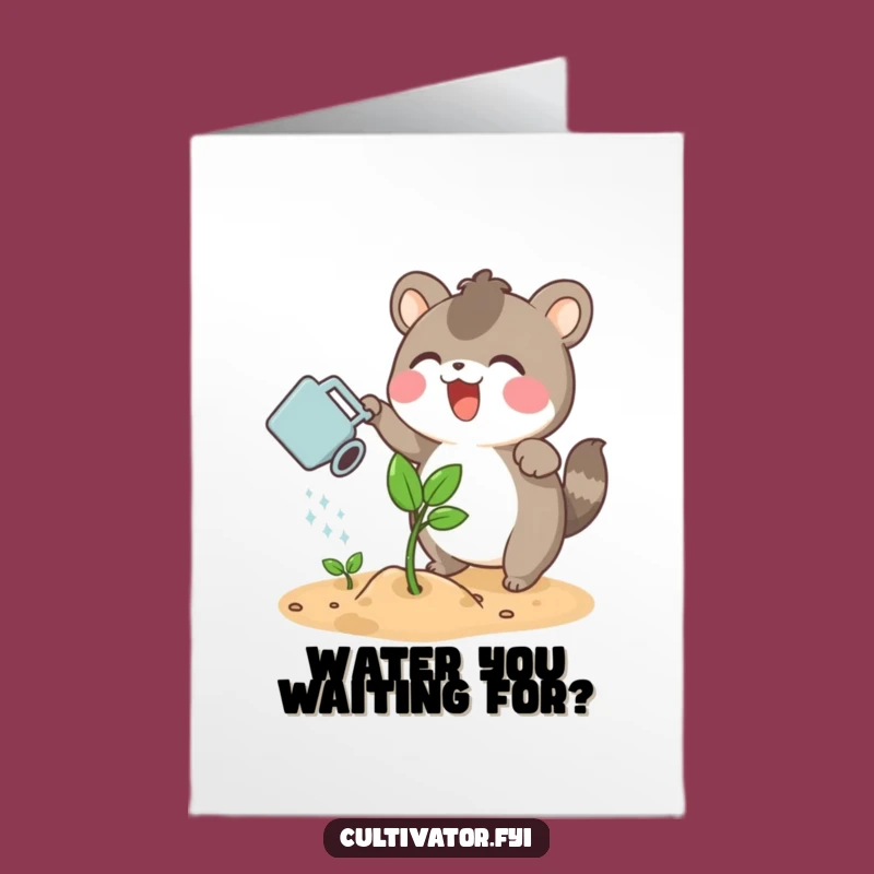 Funny Free Printable Birthday Card: Watering Wishes Downloadable Gift