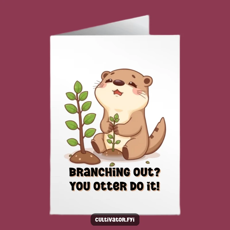 Free Printable Otter Congratulations Card: Joyful Planting, Downloadable & Print-at-Home