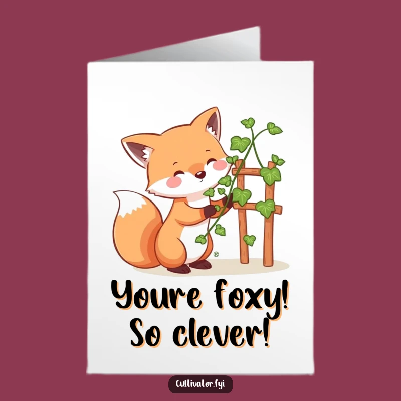 Free Printable Congrats Card: Fox's Triumphant Growth - Downloadable Achievement