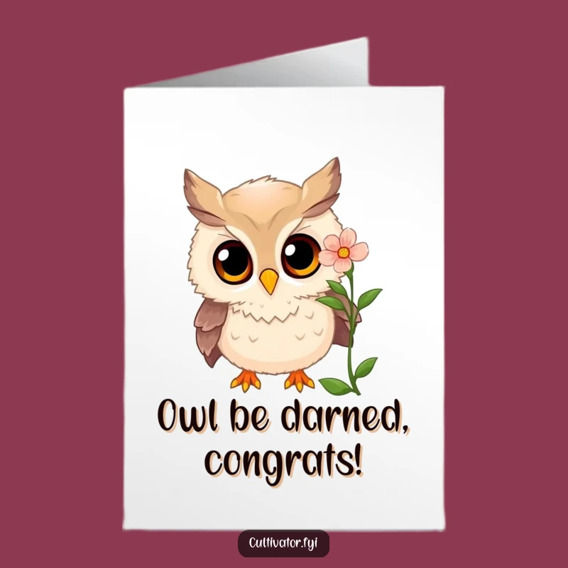 Free Printable Congrats Card: Curious Owl's Discovery, Downloadable Funny Gift