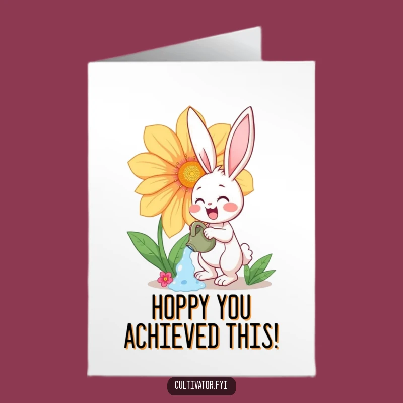 Printable Congrats Card: Bunny Flower Growth - Free Downloadable Celebration