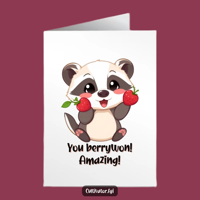 Funny Free Printable Congrats Card: Badger's Berry Triumph, Hilarious Downloadable!
