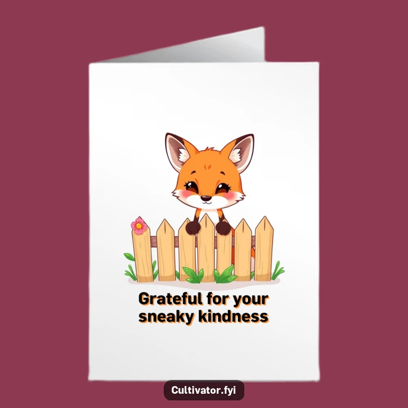 Free Printable Thank You Card: Curious Fox Greeting, Print-at-Home, Funny Downloadable Gift