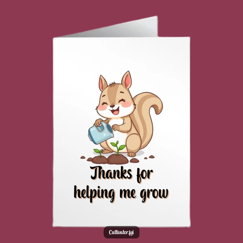 Free Printable Thank You Card: Grateful Squirrel Gardener, DIY Downloadable Greeting for Appreciation
