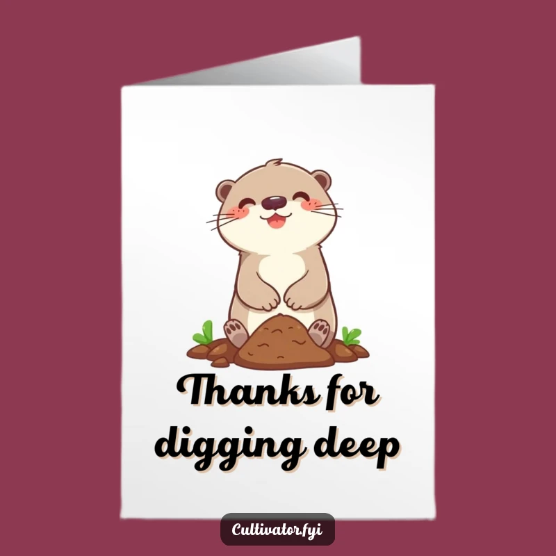 Free Printable Thank You Card: Happy Otter Digging Thanks