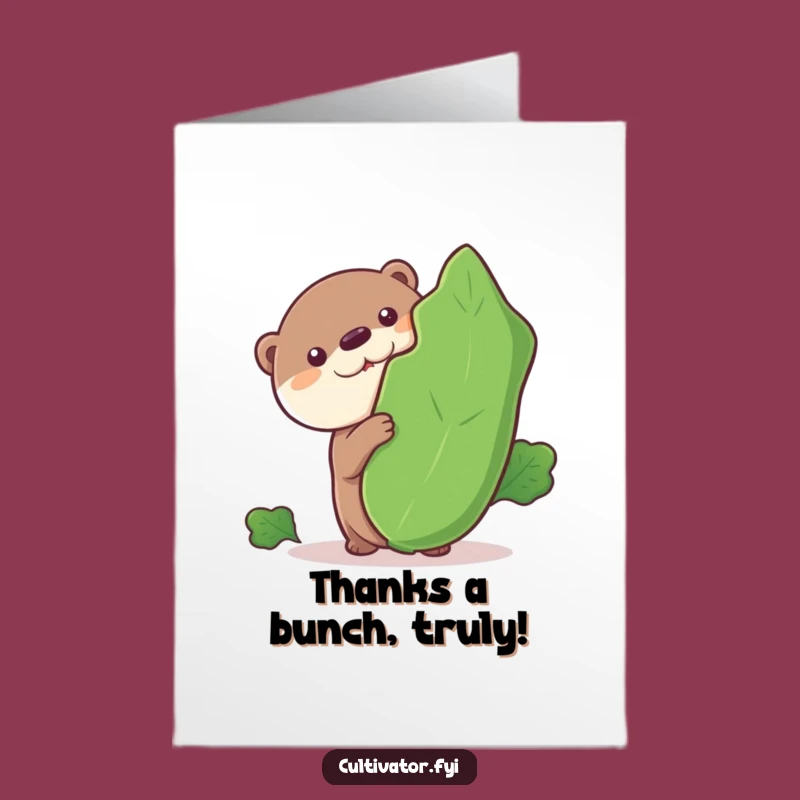 Free Printable Thank You Card: Quirky Otter Veggie Appreciation Downloadable Gift
