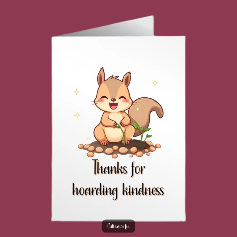 Free Printable Thank You Card: Squirrel Planting Seeds, Cute DIY Downloadable Gift