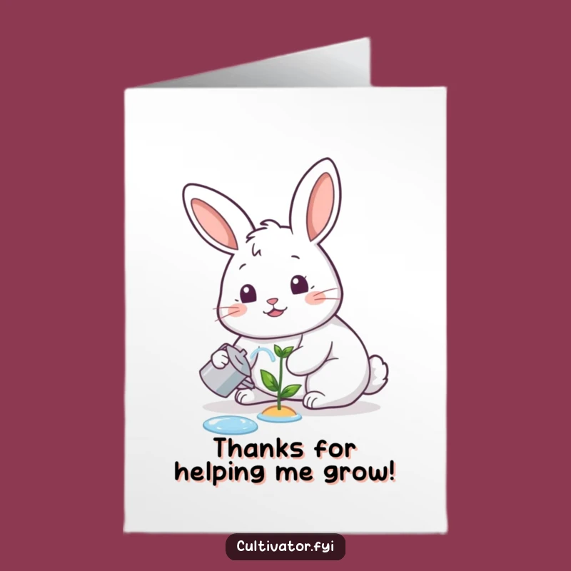 Free Printable Thank You Card: Gardener Rabbit, Funny Downloadable Gift of Gratitude