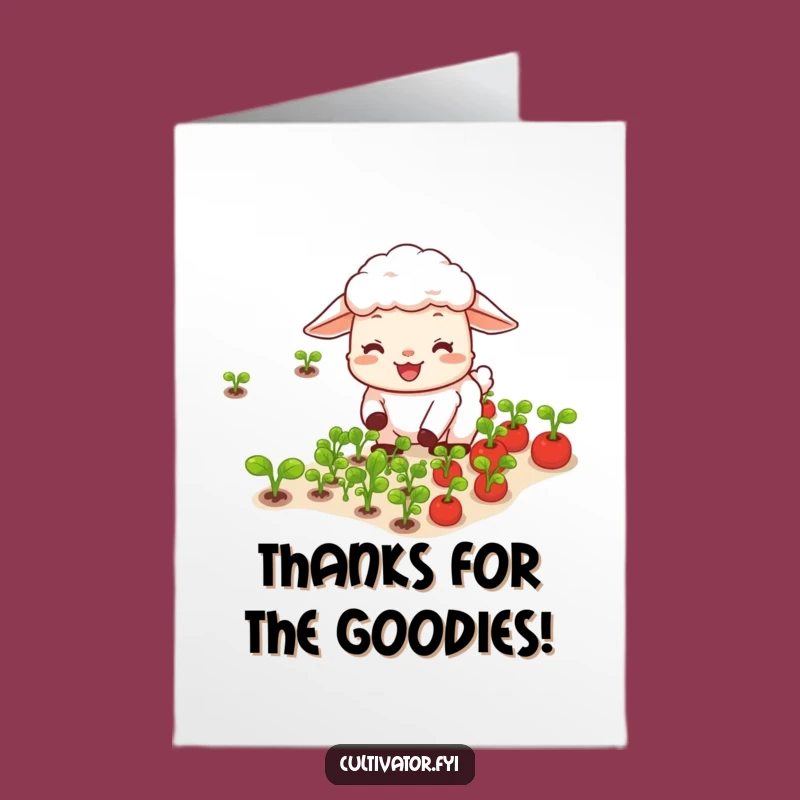 Free Printable Funny Thank You Card: Sheep Gardening - Amusing Downloadable Gift
