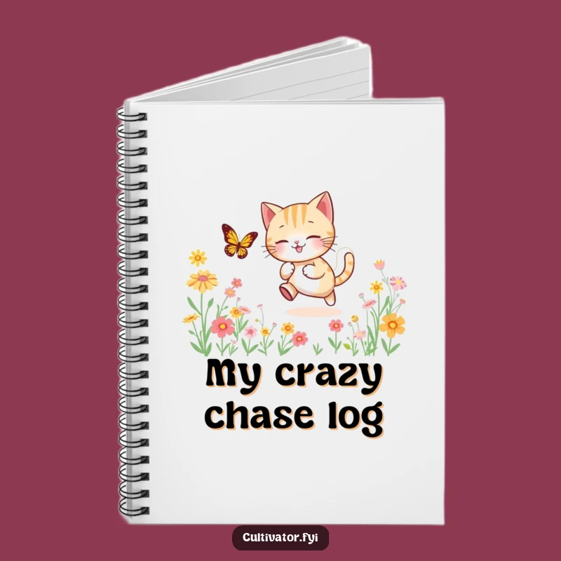 Funny Cat Chase Notebook - Jot Down Playful Ideas - Great Funny Gift