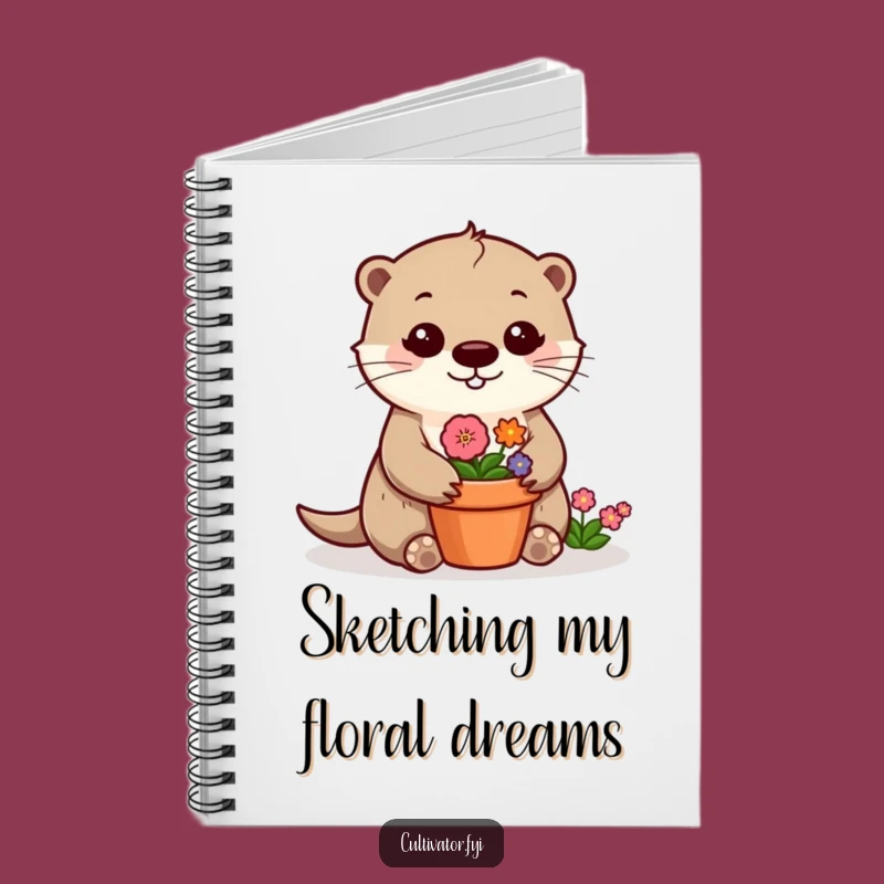 Funny Otter Notebook: Cheerful Flower Design, Ideal Funny Gift for Journaling Plant Lovers