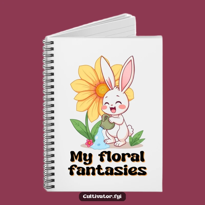 Funny Bunny Flower Watering Notebook - Cheerful Gardener's Journal Gift
