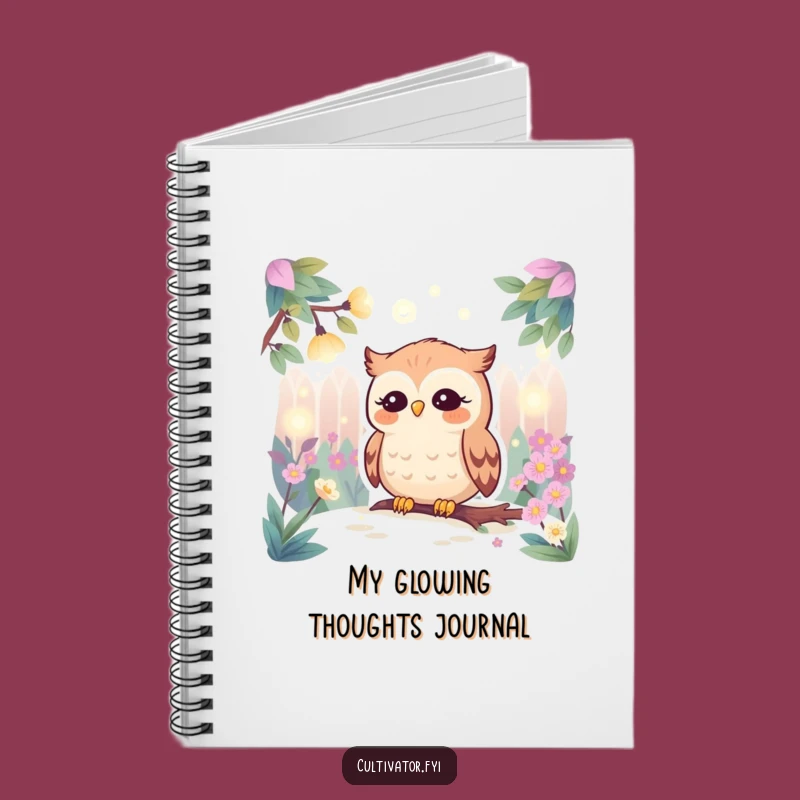Funny Owl Garden Notebook - Capture Thoughts Under Firefly Light - Great Funny Gift