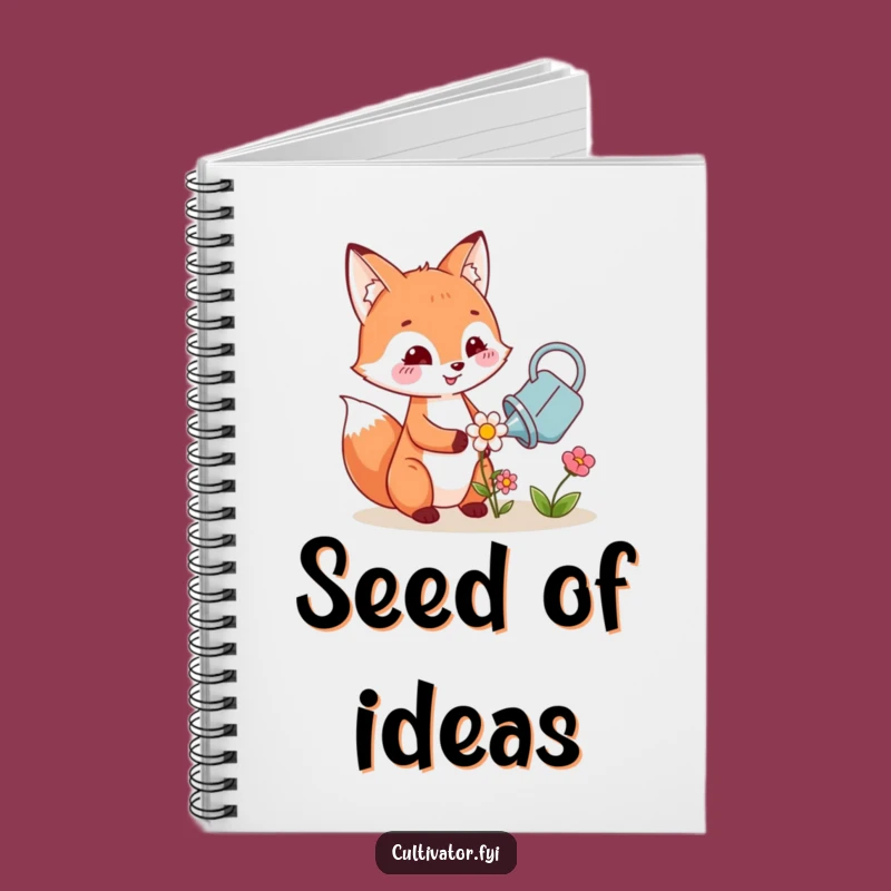 Funny Fox Watering Flower Notebook: Jot Down Ideas with Cute Inspiration