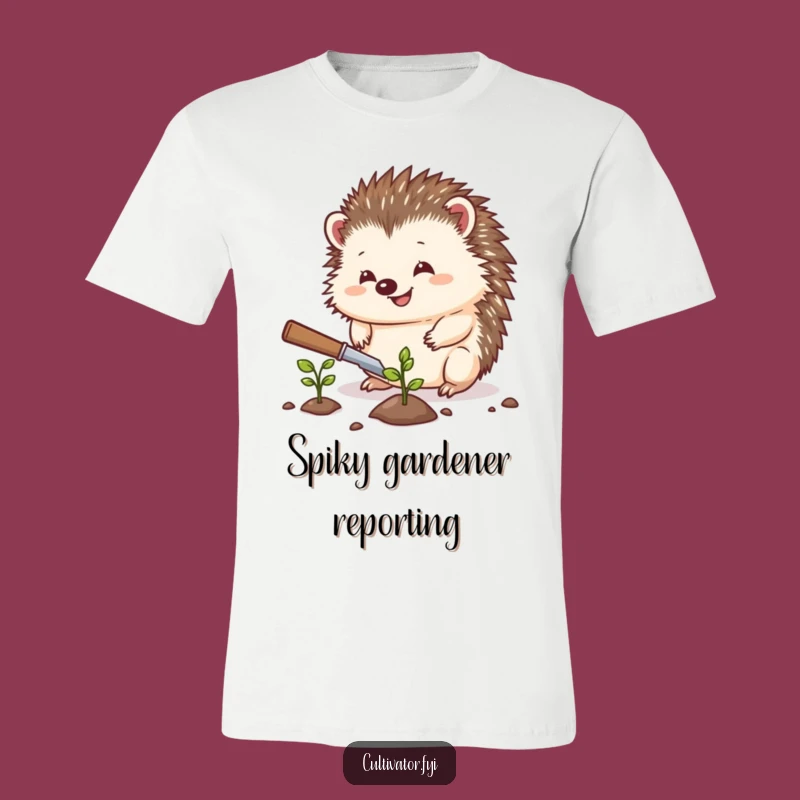 Funny Hedgehog T-Shirt: Little Gardener, Planting Joy, Hilarious Design, Great Funny Gift