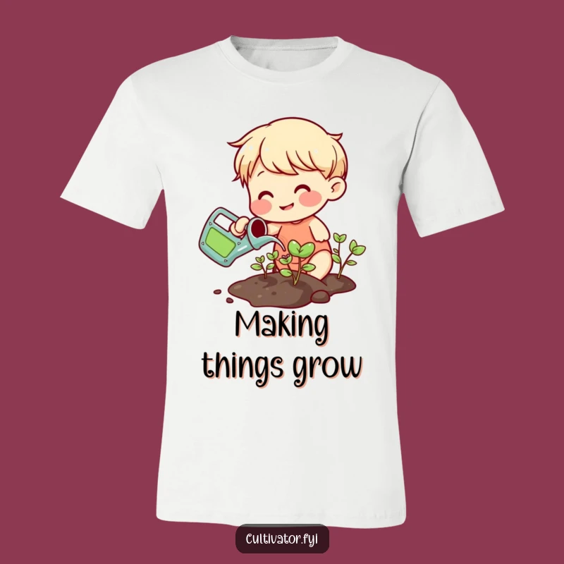 Funny Watering Sprout T-Shirt: Wear Your Green Thumb Pride