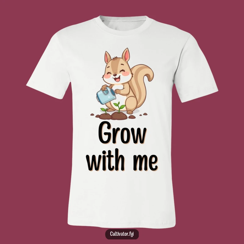 Funny Squirrel Planting T-Shirt - Joyful Gardener Tee