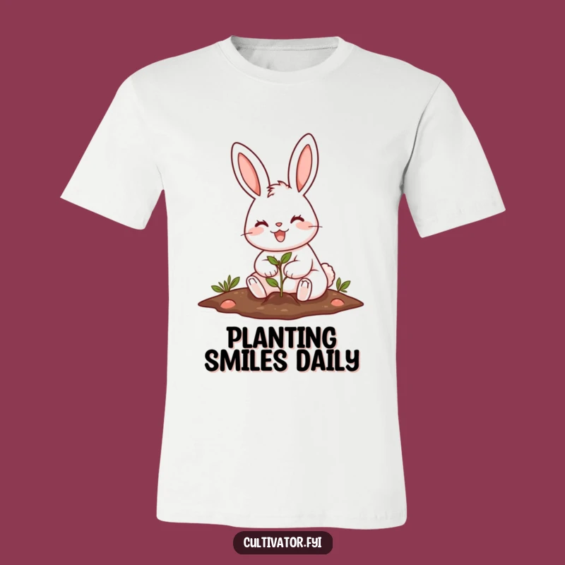 Funny Rabbit Planting Tee: Wear Your Joyful Gardening Spirit