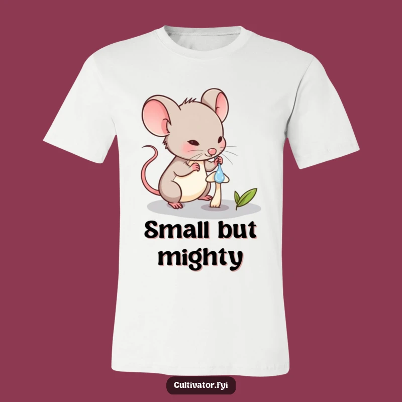 Funny Mouse Gardener Tee: Diligent Mushroom Watering Friend, Adorable Funny Gift!